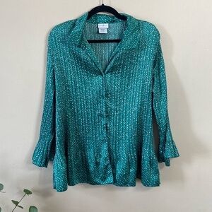 SMITH Teal Patterned Blouse